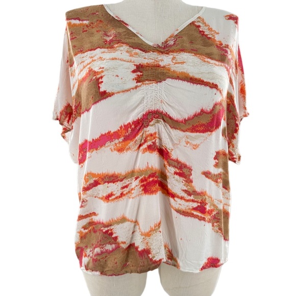 Calvin Klein jeans top size XL multicolored lightweight abstract desert sunset - Picture 11 of 11